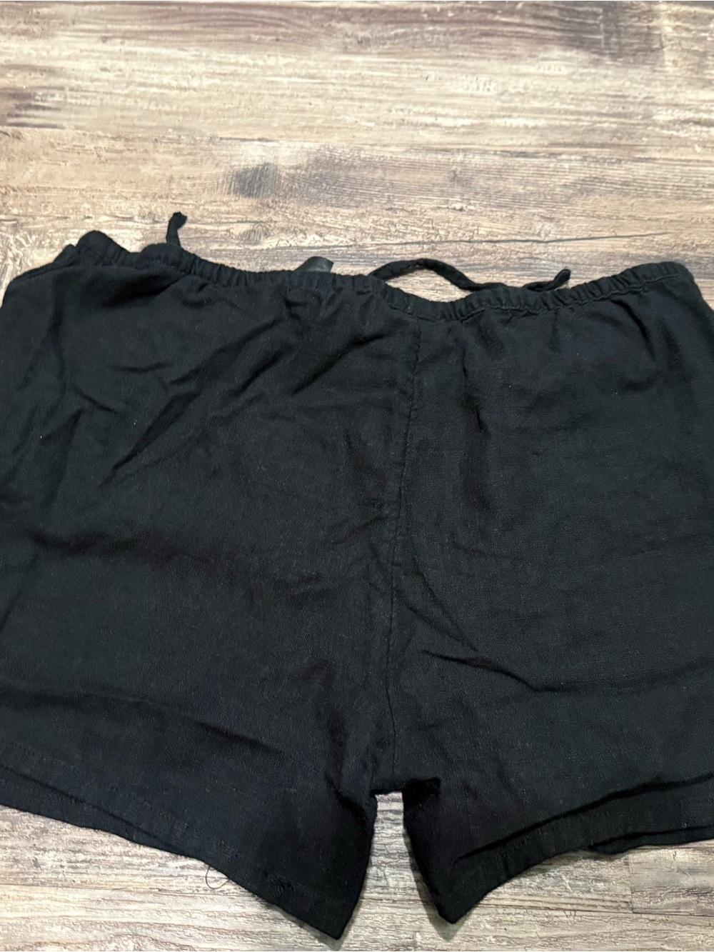 Divided Black Linen Shorts